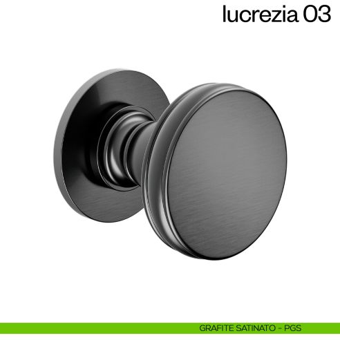 Pomello per porta Lucrezia 03 fisso dnd Handles grafite satinato