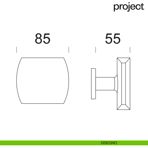 Pomello per porta Project fisso dnd Handles con rosetta tonda disegno