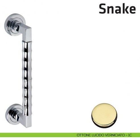 Maniglione per porta Snake Comit singolo 315 mm ottone lucido verniciato