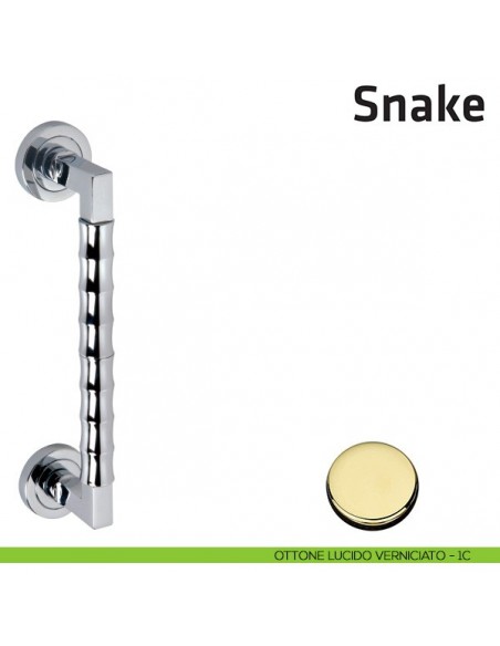 Maniglione per porta Snake Comit singolo 315 mm ottone lucido verniciato