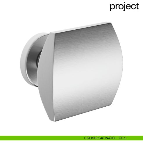 Pomello per porta Project fisso dnd Handles con rosetta tonda cromo satinato