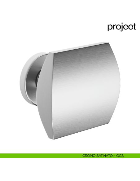 Pomello per porta Project fisso dnd Handles con rosetta tonda cromo satinato