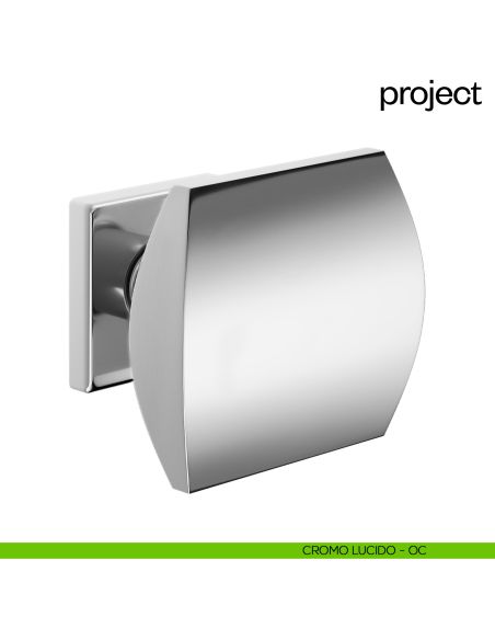 Pomello per porta Project fisso dnd Handles con rosetta quadra cromo lucido