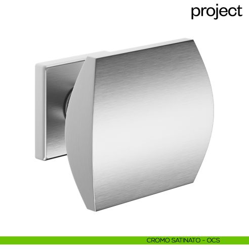 Pomello per porta Project fisso dnd Handles con rosetta quadra cromo satinato