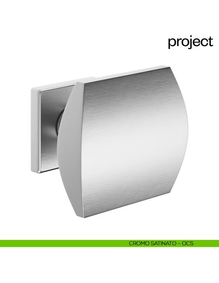 Pomello per porta Project fisso dnd Handles con rosetta quadra cromo satinato