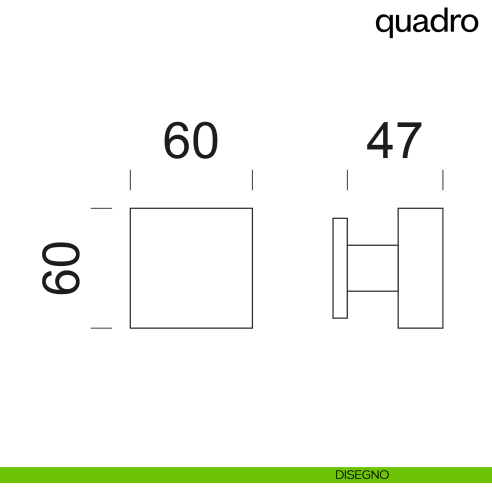 Pomello per porta Quadro fisso dnd Handles disegno