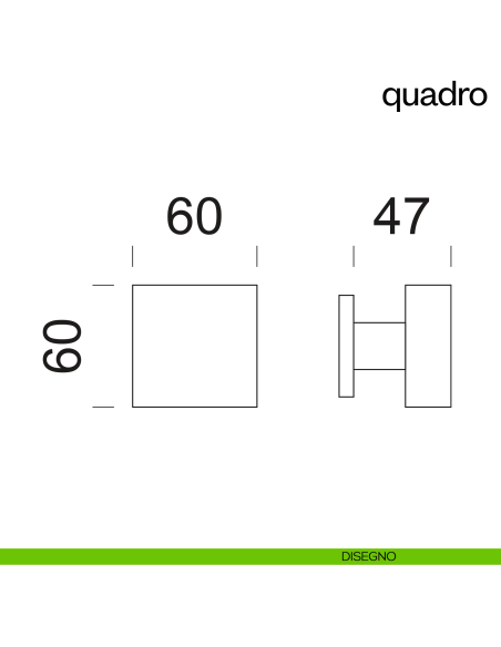 Pomello per porta Quadro fisso dnd Handles disegno