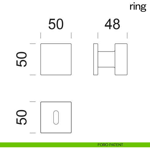 Pomolo per porta Ring girevole dnd Handles foro patent