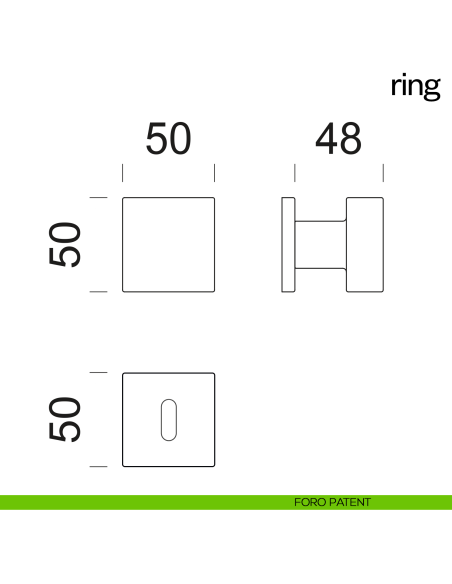 Pomolo per porta Ring girevole dnd Handles foro patent
