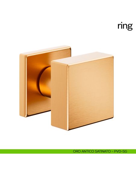 Pomolo per porta Ring fisso dnd Handles oro antico satinato