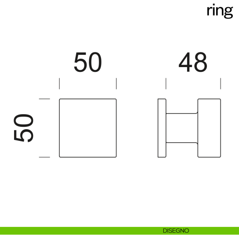 Pomolo per porta Ring fisso dnd Handles disegno