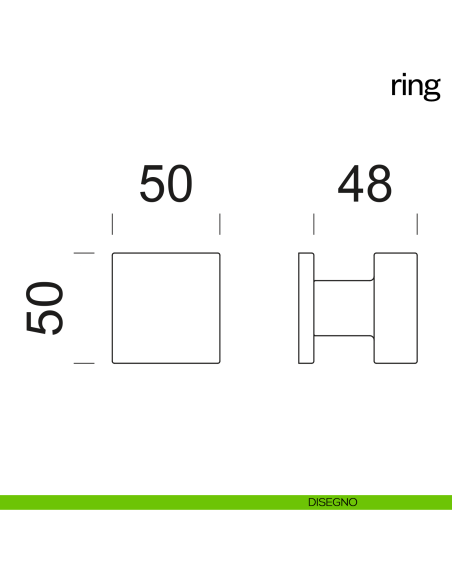 Pomolo per porta Ring fisso dnd Handles disegno