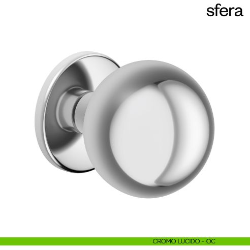 Pomello per porta Sfera ø70 fisso passante dnd handles cromo lucido