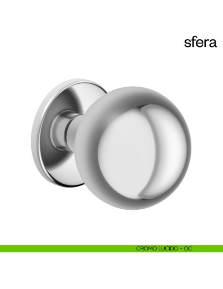 Pomello per porta Sfera ø70 fisso passante dnd handles cromo lucido