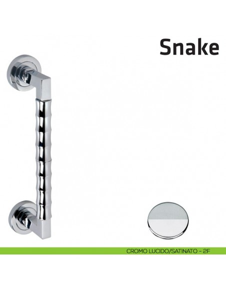 Maniglione per porta Snake Comit singolo 315 mm cromo lucido-satinato verniciato