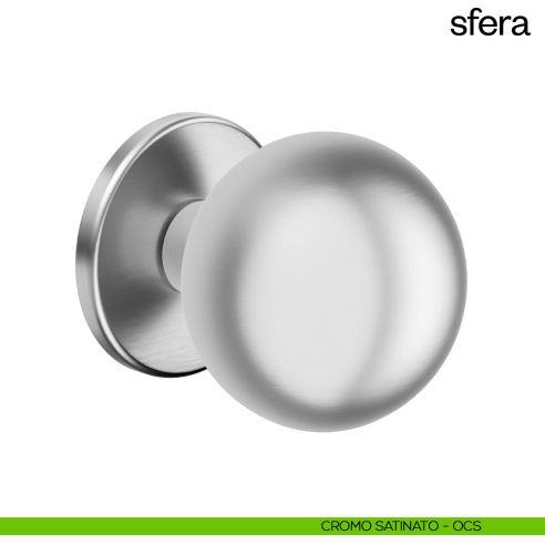 Pomello per porta Sfera ø70 fisso non passante dnd handles cromo satinato