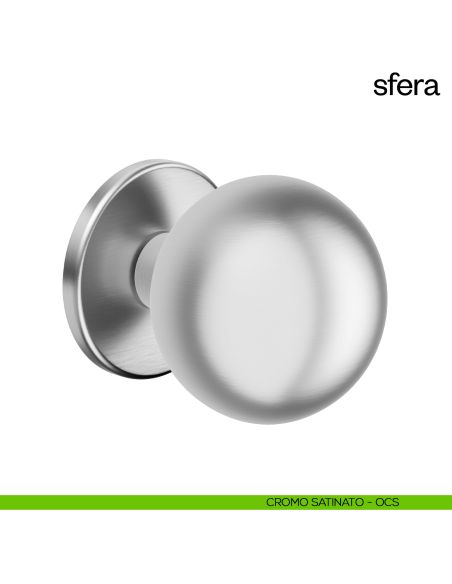 Pomello per porta Sfera ø70 fisso non passante dnd handles cromo satinato