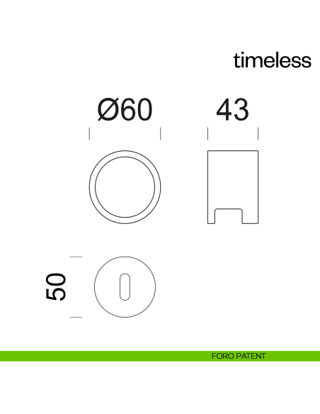 Pomolo per porta Timeless girevole dnd Handles foro patent