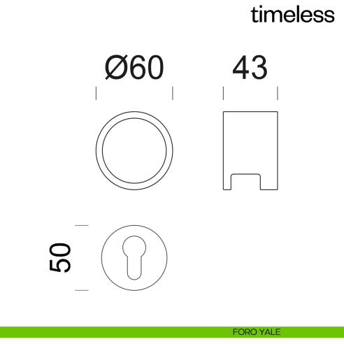 Pomolo per porta Timeless girevole dnd Handles foro yale