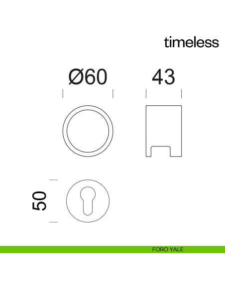 Pomolo per porta Timeless girevole dnd Handles foro yale