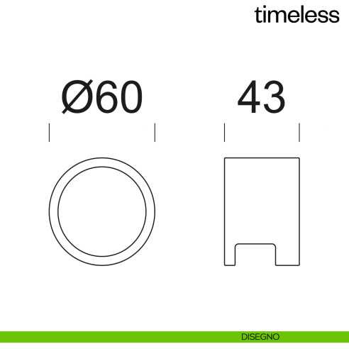 Pomolo per porta Timeless fisso dnd Handles disegno