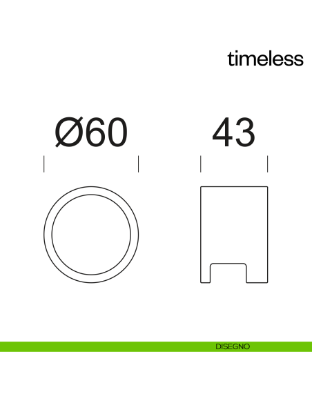 Pomolo per porta Timeless fisso dnd Handles disegno