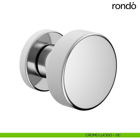 Pomello per porta Rondò girevole dnd Handles diametro 50 mm cromo lucido
