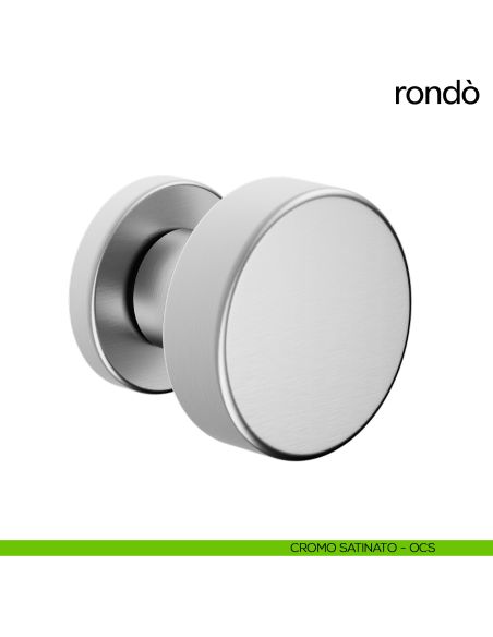 Pomello per porta Rondò fisso dnd handles diametro 50 mm cromo satinato