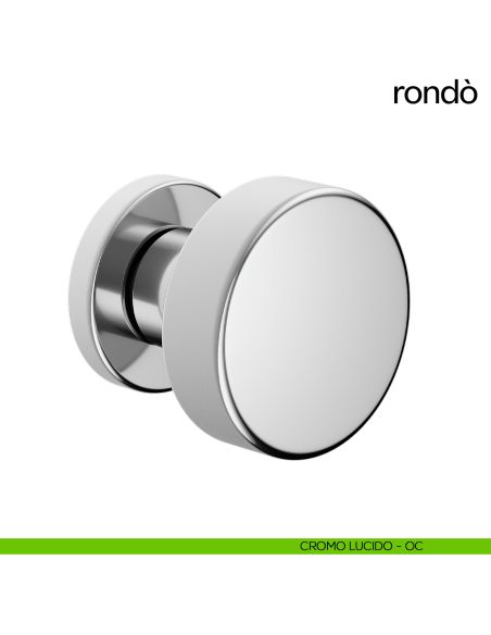 Pomello per porta Rondò fisso dnd handles diametro 50 mm cromo lucido