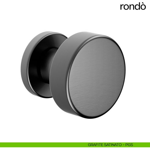 Pomello per porta Rondò fisso dnd handles diametro 50 mm grafite satinato