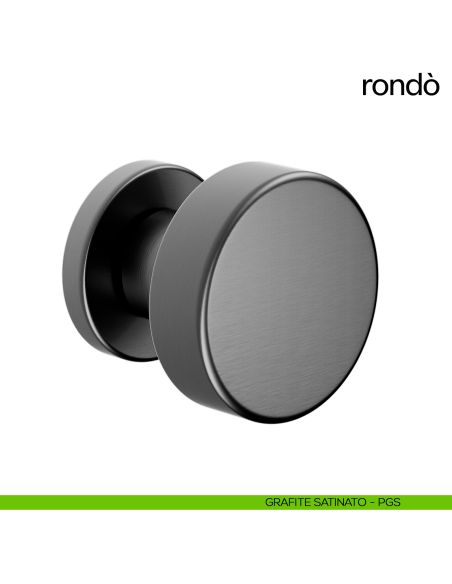 Pomello per porta Rondò fisso dnd handles diametro 50 mm grafite satinato