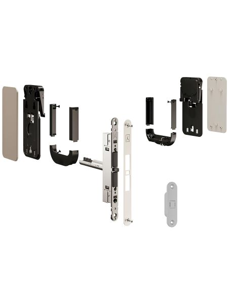 Maniglia invisibile Ghost Bonaiti privacy bagno con contropiastra per porta in legno 311-GF42