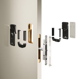 Maniglia invisibile Ghost Bonaiti privacy bagno con contropiastra per porta in legno 311-GF42 2