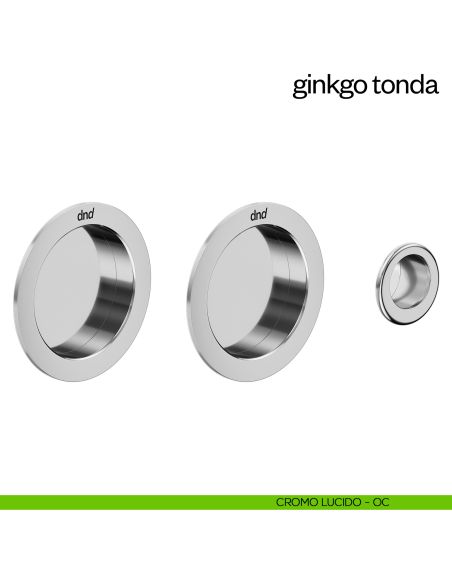 Maniglia incasso Ginkgo Tonda cieca dnd cromo lucido
