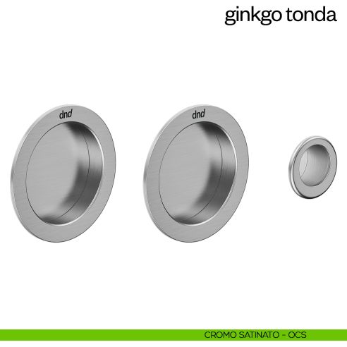 Maniglia incasso Ginkgo Tonda cieca dnd cromo satinato