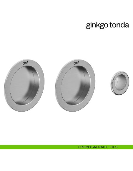 Maniglia incasso Ginkgo Tonda cieca dnd cromo satinato