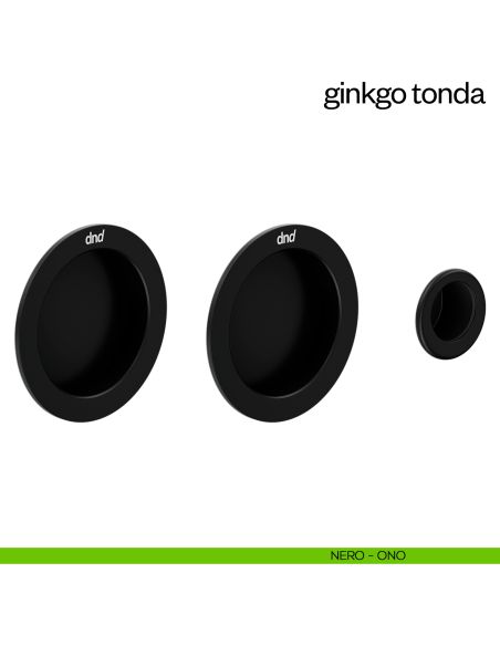 Maniglia incasso Ginkgo Tonda cieca dnd nero