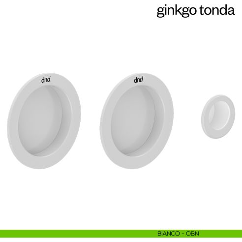 Maniglia incasso Ginkgo Tonda cieca dnd bianco