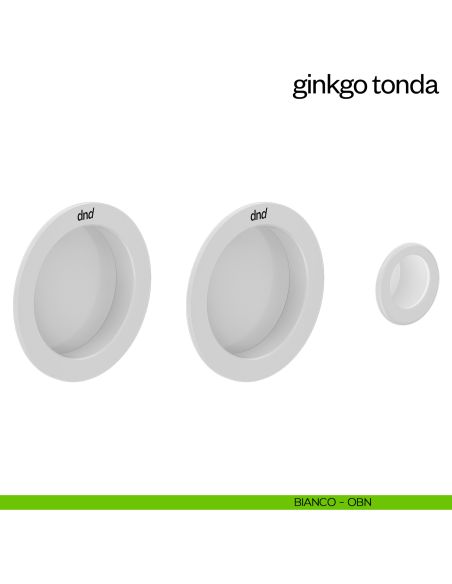 Maniglia incasso Ginkgo Tonda cieca dnd bianco