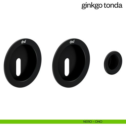 Maniglia incasso Ginkgo Tonda con foro chiave e serratura dnd nero