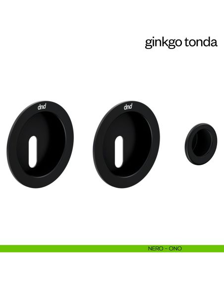 Maniglia incasso Ginkgo Tonda con foro chiave e serratura dnd nero