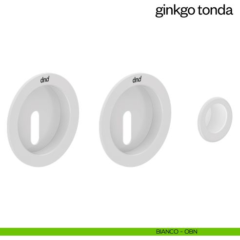 Maniglia incasso Ginkgo Tonda con foro chiave e serratura dnd bianco