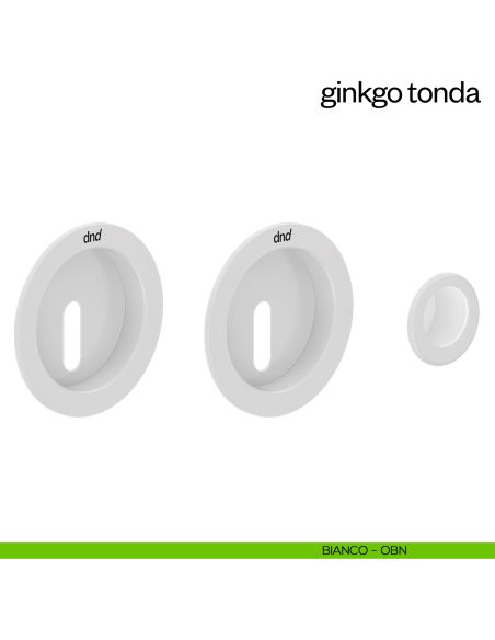Maniglia incasso Ginkgo Tonda con foro chiave e serratura dnd bianco