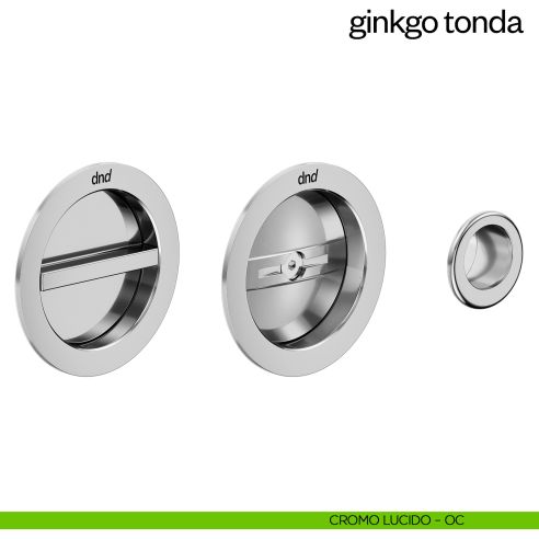 Maniglia incasso Ginkgo Tonda con nottolino e serratura dnd cromo lucido