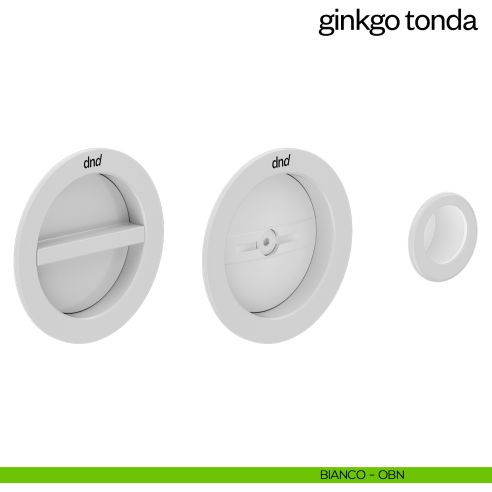 Maniglia incasso Ginkgo Tonda con nottolino e serratura dnd bianco