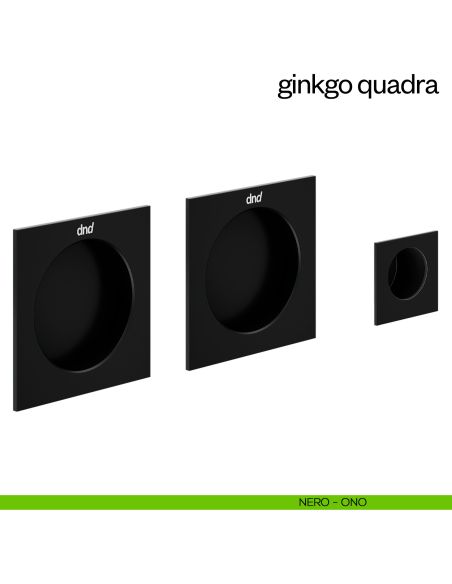 Maniglia incasso Ginkgo Quadra cieca dnd nero