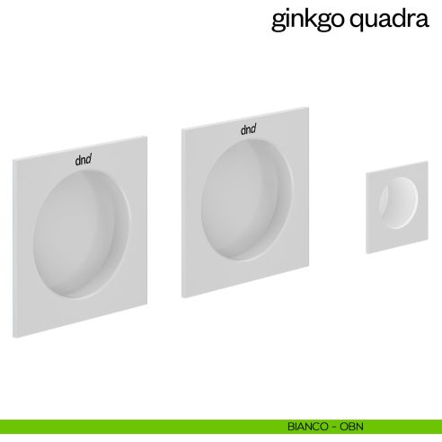 Maniglia incasso Ginkgo Quadra cieca dnd bianco
