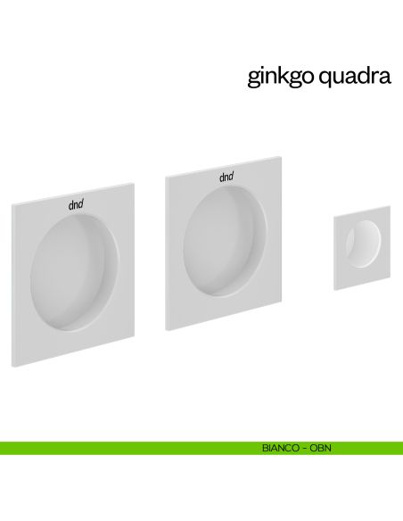 Maniglia incasso Ginkgo Quadra cieca dnd bianco