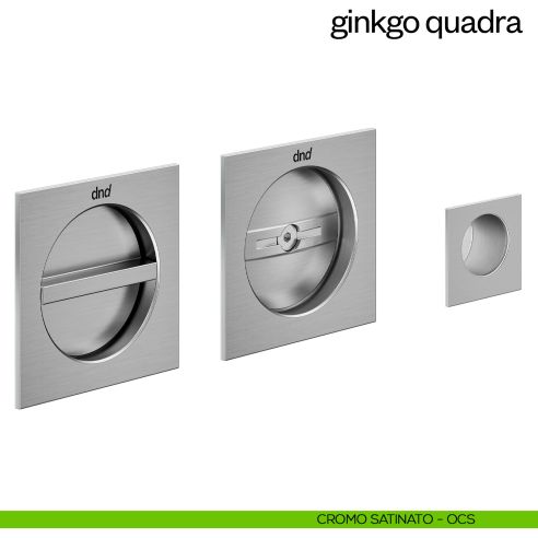 Maniglia incasso Ginkgo Quadra con nottolino dnd cromo satinato