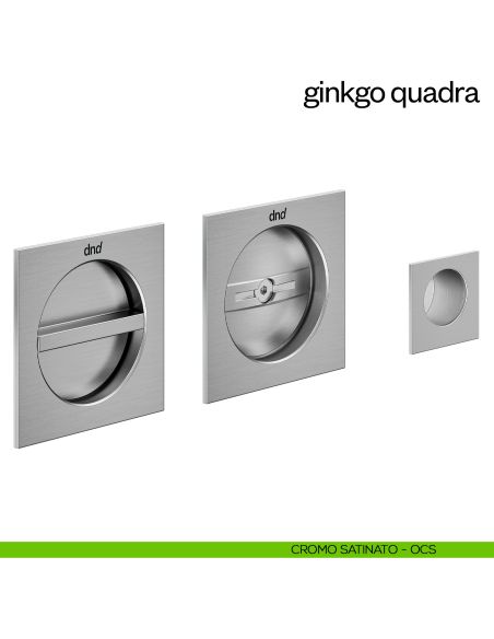 Maniglia incasso Ginkgo Quadra con nottolino dnd cromo satinato